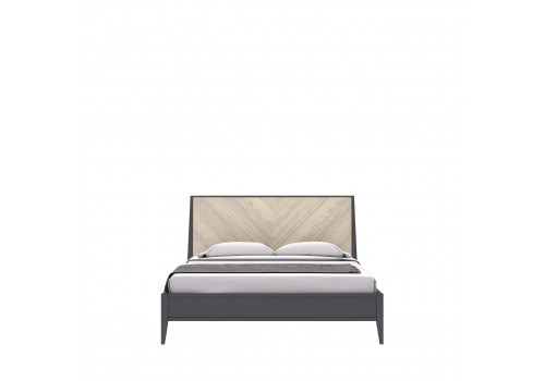 Кровать 160x200 Альба, Дуб Серебристый/Мокко