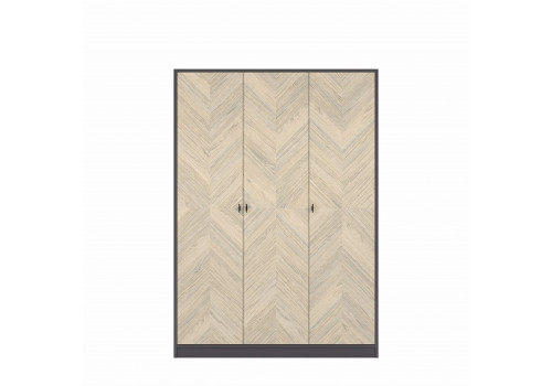 Шкаф 3х створчатый Альба, Дуб Серебристый/Мокко