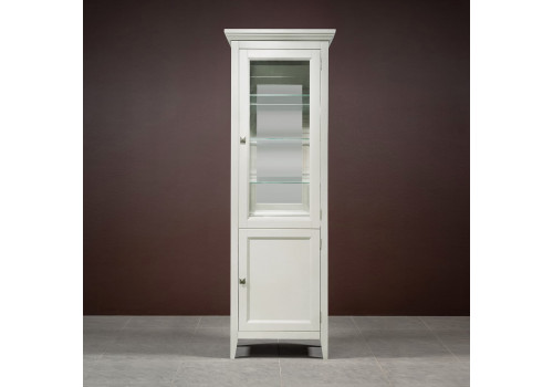 Витрина 1 дверная правая с зеркалом Бруклин, Молочный