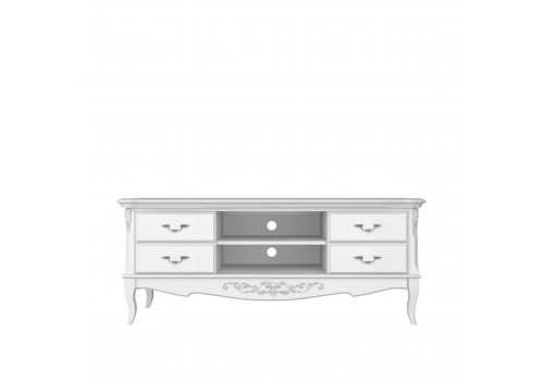 Тумба ТВ Тиволи, Белый/Патина Серебро