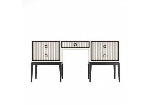 Туалетный стол, фасад с фрезеровкой Ницца, Молочный