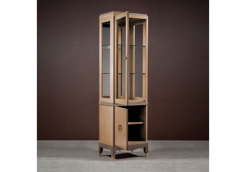 Витрина 1 дверная левая Монте-Карло, Дуб медовый/Дуб серокоричневый