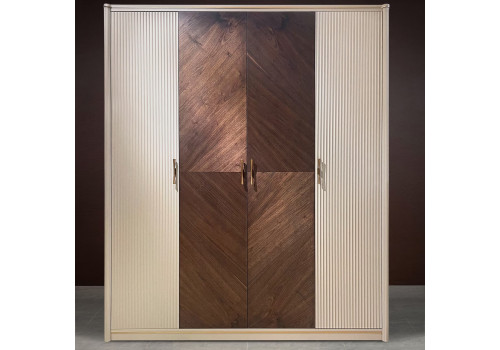 Шкаф 4 ств., Венеция, меланж/орех американский