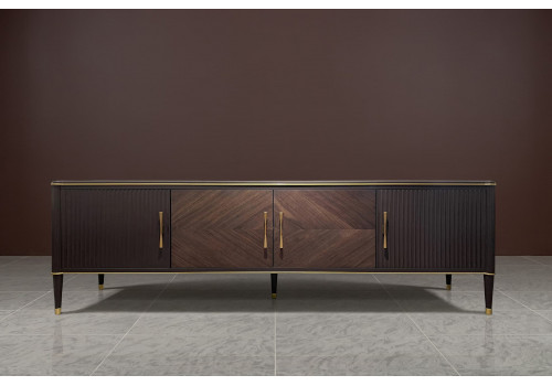 Тумба ТВ большая, Венеция, моккачино/орех американский