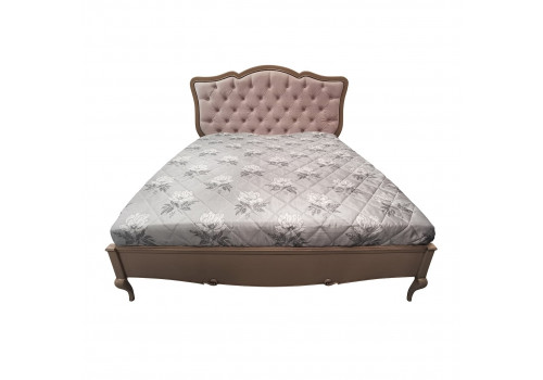 Кровать 180x200 Портофино с мягким изголовьем, Кварц/Патина коричневая