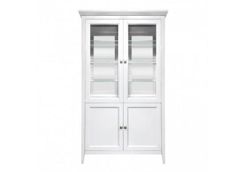 Витрина 2 дверная Бруклин с зеркалом, Белый