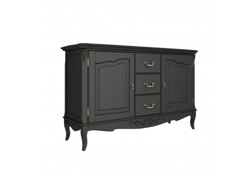 Комод 3 ящика+2 дверки Тиволи, Черный