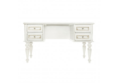 Стол туалетный Неаполь, Молочный/Патина Золото без структуры дерева