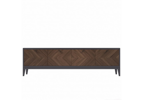 Тумба ТВ с 4мя дверками Альба, Орех Американский/Мокко