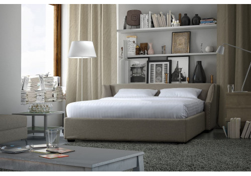 Кровать 200x200 c контейнером и подъемным механизмом Ливорно