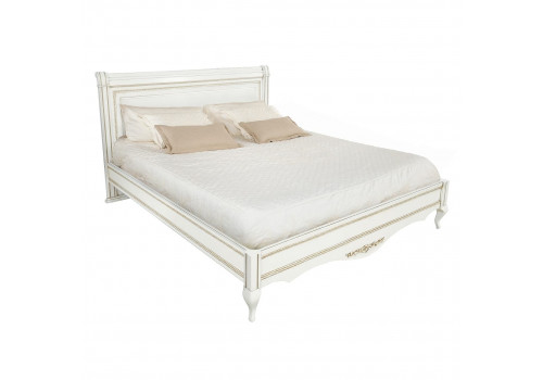 Кровать 180x200 Неаполь, Молочный/Патина Золото без структуры дерева