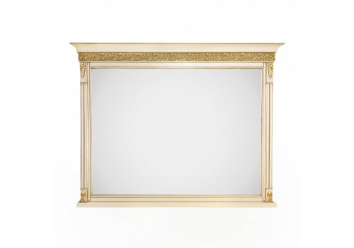 Зеркало Неаполь, Ваниль/Золото со структурой дерева