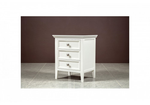 Тумба прикроватная 3 ящика Бруклин, Молочный