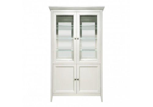 Витрина 2 дверная с зеркалом Бруклин, Молочный