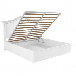 Кровать 140x200 с подъемным механизмом Тиволи, Белый/Патина Серебро