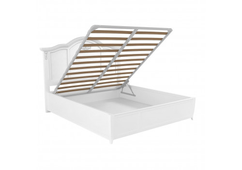 Кровать 140x200 с подъемным механизмом Тиволи, Белый/Патина Серебро