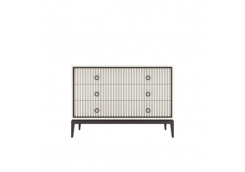 Комод малый, фасад с фрезеровкой Ницца, Молочный