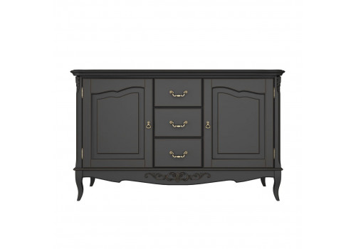 Комод 3 ящика+2 дверки Тиволи, Черный