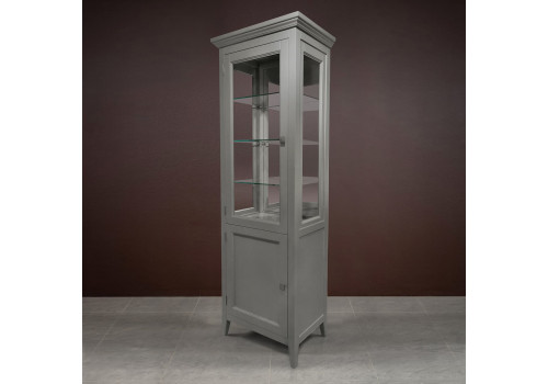 Витрина 1 дверная левая с зеркалом Бруклин, Серый