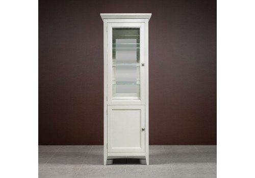 Витрина 1 дверная левая с зеркалом Бруклин, Молочный