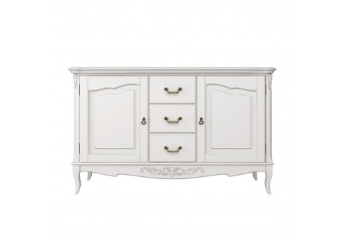 Комод 3 ящика+2 дверки Тиволи, Молочный