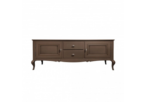 Тумба ТВ Портофино, Кварц/Патина коричневая