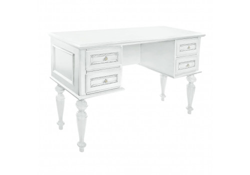 Стол туалетный Палермо Белый/Патина Серебро со структурой дерева