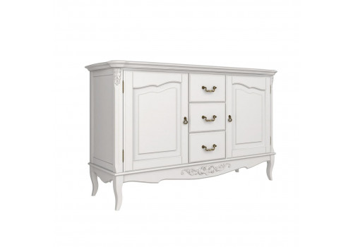 Комод 3 ящика+2 дверки Тиволи, Молочный