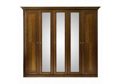 Шкаф 5 дверный с зеркалами Палермо Орех