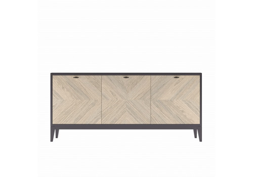 Комод 3 ств Альба, Дуб Серебристый/Мокко
