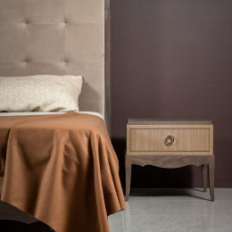 Кровать 160x200 с мягкой спинкой Монте-Карло, Дуб медовый/Дуб серокоричневый