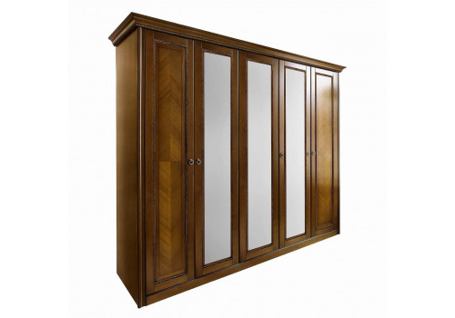 Шкаф 5 дверный с зеркалами Палермо Орех