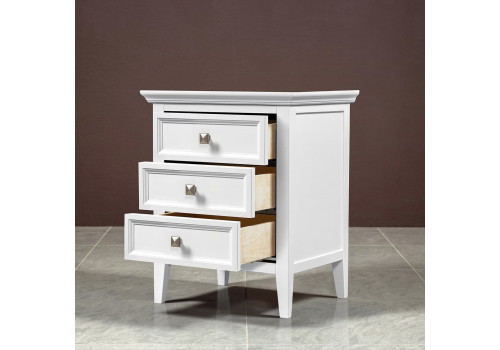 Тумба прикроватная 3 ящика Бруклин, Белый