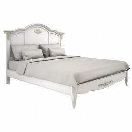 Кровать 200x200 Тиволи, Молочный/Патина Золото