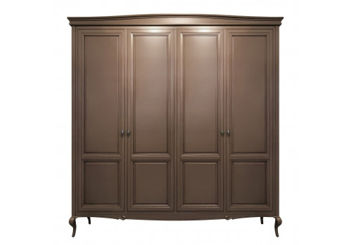 Шкаф 4 дверный Портофино, Кварц/Патина коричневая