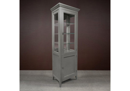 Витрина 1 дверная правая Бруклин с зеркалом, Серый