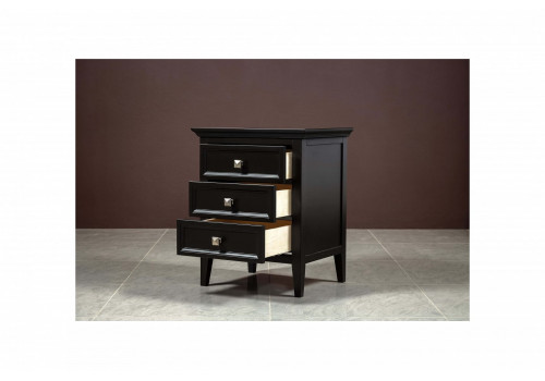 Тумба прикроватная 3 ящика Бруклин, Черный