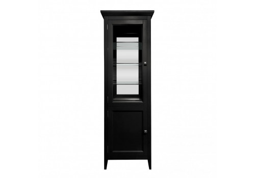 Витрина 1 дверная левая Бруклин с зеркалом, Черный