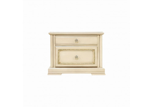 Тумба прикроватная Палермо Ваниль/Патина Золото со структрой дерева