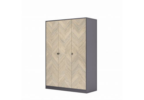 Шкаф 3х створчатый Альба, Дуб Серебристый/Мокко