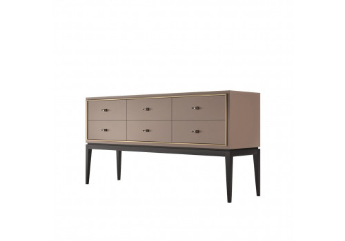 Комод на высоких ножках большой Ницца, Пудровый