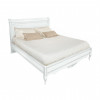 Кровать 160x200 с мягкой спинкой Неаполь, Белый/Патина Серебро без структуры дерева