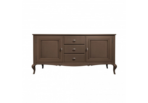 Комод с двумя дверками и ящиками Портофино, Кварц/Патина коричневая