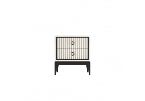 Тумба прикроватная, фасад с фрезеровкой Ницца, Молочный