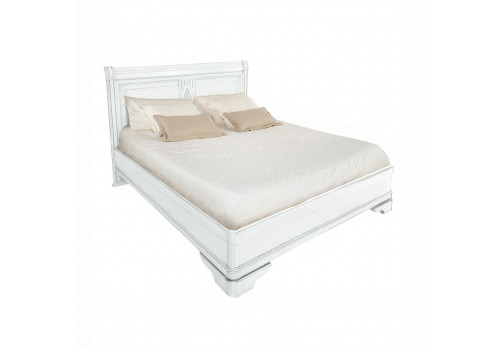 Кровать 160x200 Палермо Белый/Патина Серебро со структурой дерева