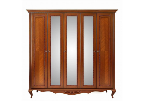 Шкаф 5 дверный с зеркалами Неаполь, Янтарь