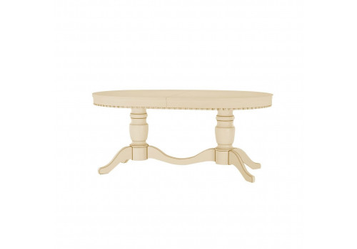 Стол овальный раскладной Палермо Ваниль/Патина Золото со структрой дерева