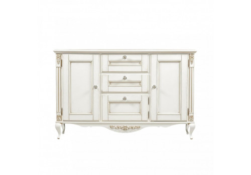 Комод Неаполь, Молочный/Патина Золото без структуры дерева
