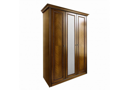 Шкаф 3 дверный с зеркалом Палермо Орех