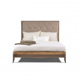 Кровать 160x200 с мягкой спинкой Монте-Карло, Дуб медовый/Дуб серокоричневый